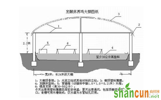 发酵床养鸡的鸡舍建造|发酵床鸡舍设计图