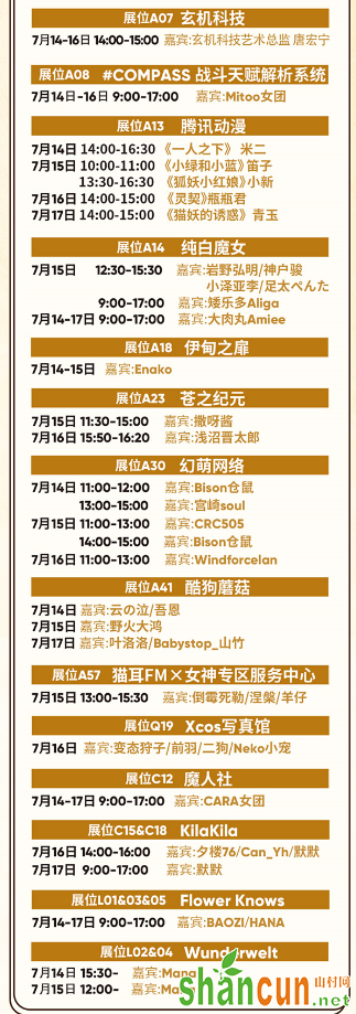2018年7月14日-15日广州萤火虫漫展活动一览