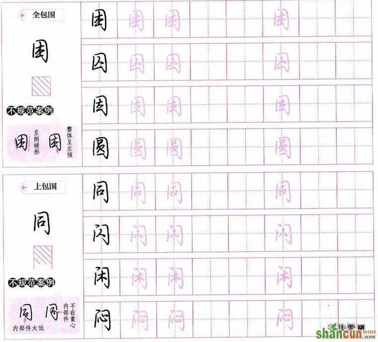  荆霄鹏硬笔行楷字帖 14．怎样写好包围结构的字？