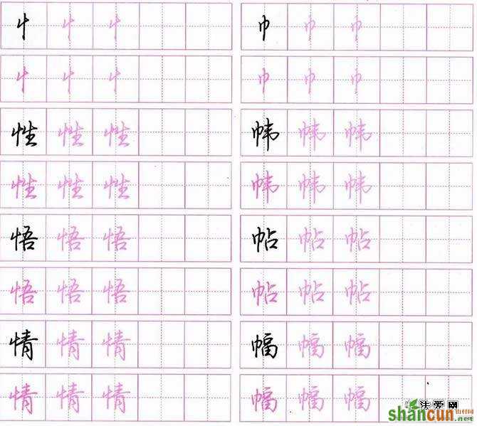 荆霄鹏硬笔行楷字帖 8．写法相似的行楷部首怎样区分？