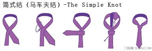 领带马车夫结打法图解：The Simple Knot 马车夫结