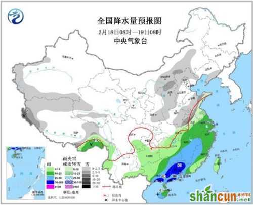 全国降水量预报图