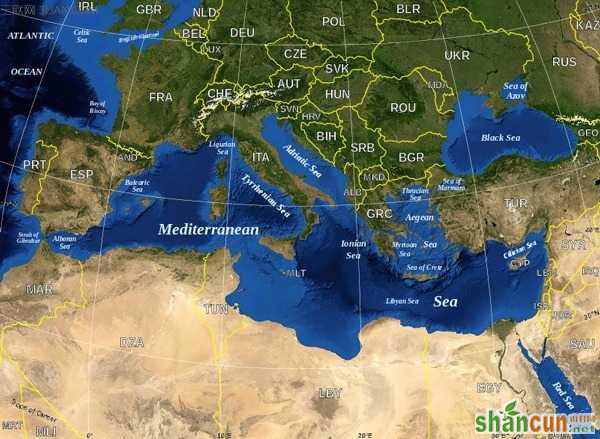 世界上最大的海第六名：地中海 251万平方公里