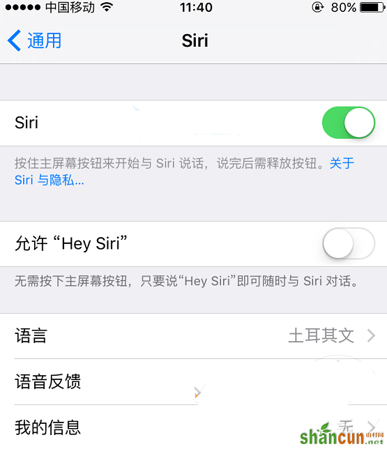 iOS10语音控制怎么关闭？ 山村