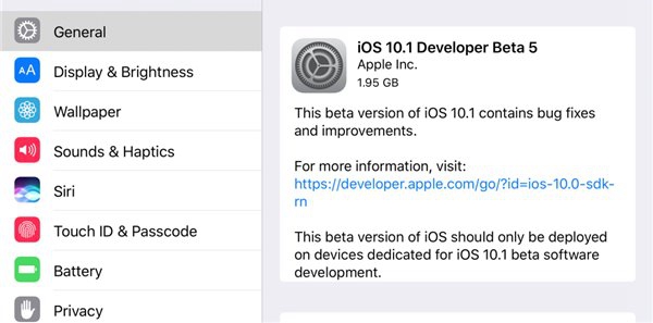 iOS10.1 Beta5固件哪里下载 山村