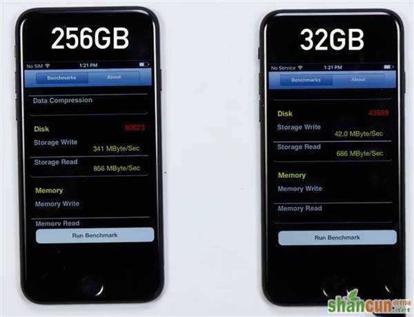 iPhone7 32GB与256GB速度对比实测 山村