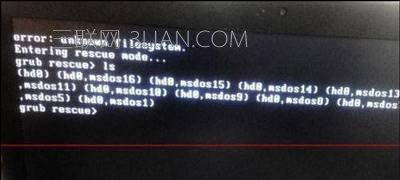 电脑开机黑屏提示error:unknown filesystem的解决方法