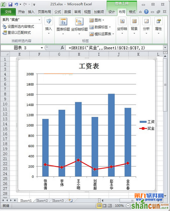 如何设置Excel折线图拐点平滑 山村