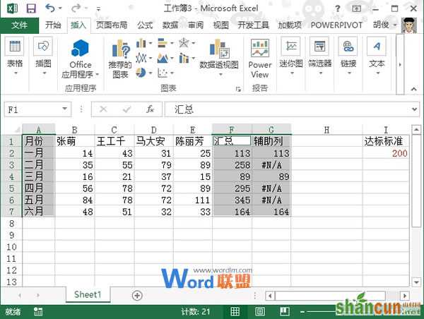 Excel2013图表制作实例：达标图