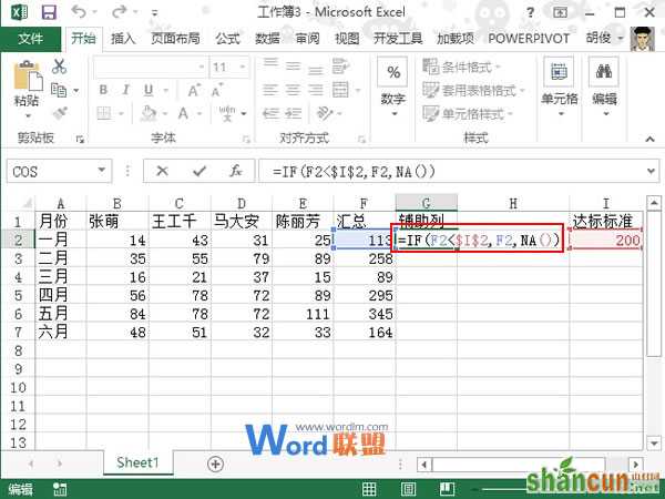 Excel2013图表制作实例：达标图  山村