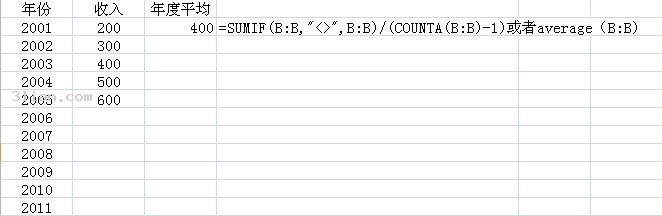 Excel自动求平均值方法 山村教程
