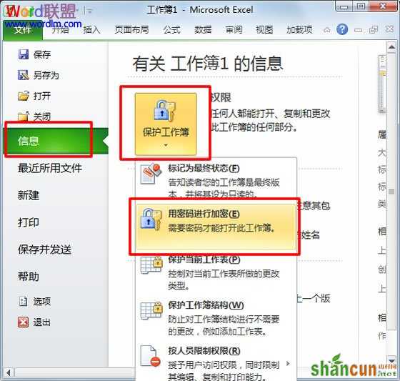 Excel2007表格设置密码