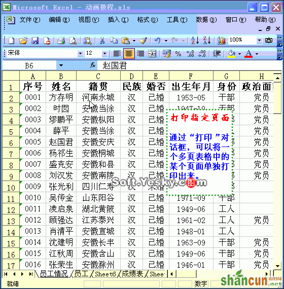 excel怎么打印指定页面动画教程 山村教程