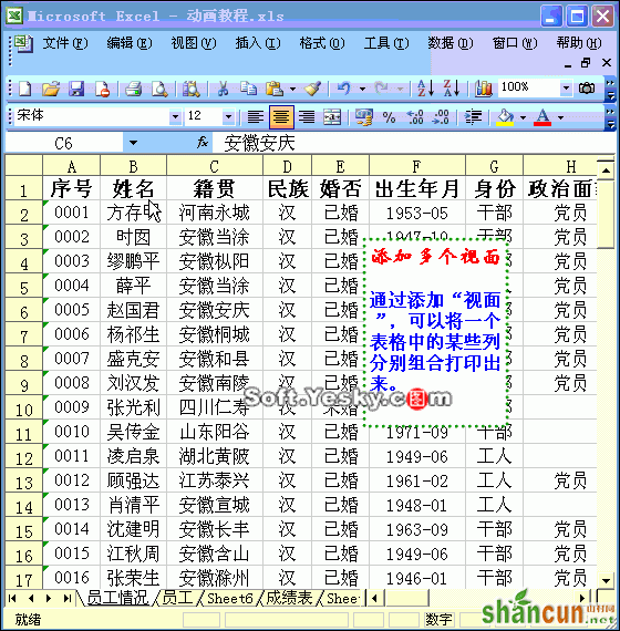 利用excel视图管理器添加多个视图动画教程 山村教程