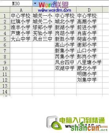 Excel表格制作分类下拉列表  山村