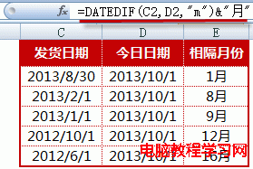 Eexcel日期相减月数的计算公式和案例   山村