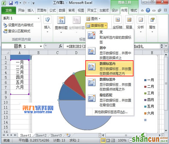 Excel教程 制作半圆饼状图的方法