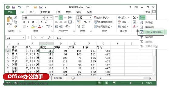 对Excel中数据进行单列排序和多列排序的方法