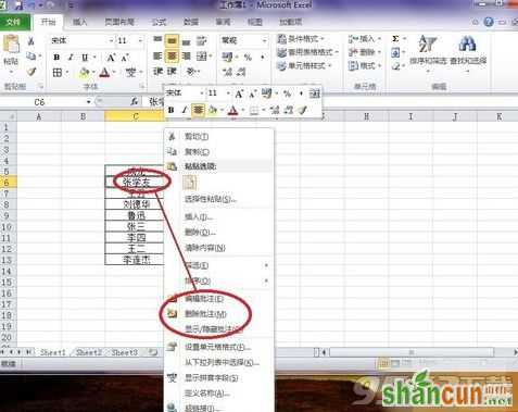 Excel2010批注中怎么插入文字 Excel2010批注中文字插入的方法