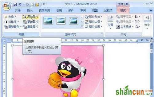 Word2007如何压缩图片尺寸   山村