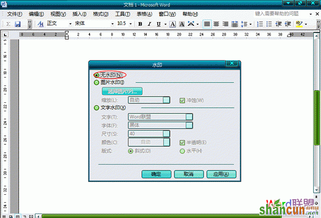 Word2003文档中怎么样去水印