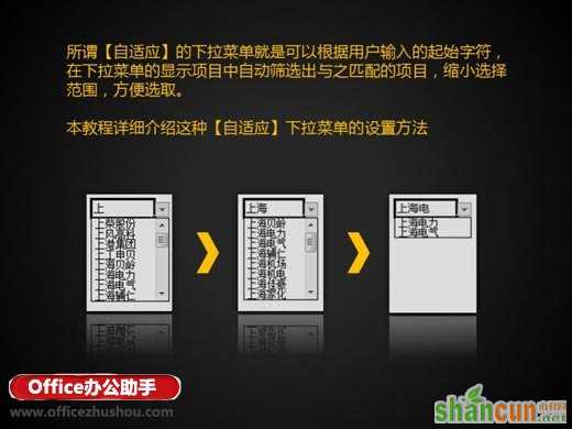 Excel中自适应下拉菜单的设置方法