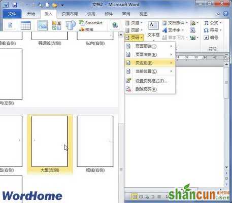 Word2010文档中插入纵排格式中文页码   山村