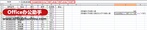 使用COUNTIFS函数统计符合多个条件的单元格的方法