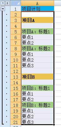 Excel的多级分组显示