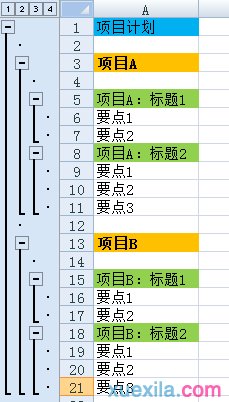 Excel的多级分组显示