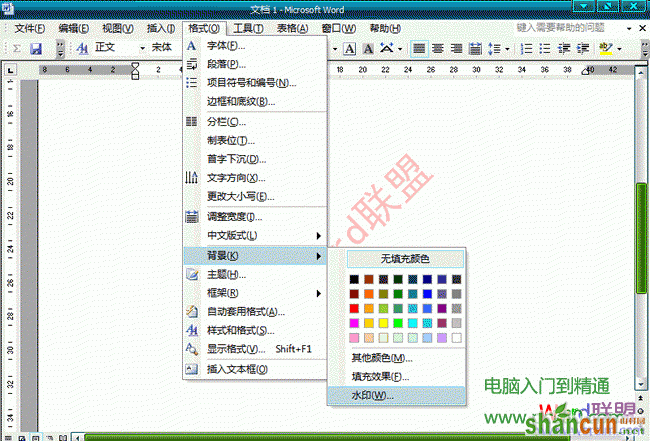 Word2003文档中怎么样去水印