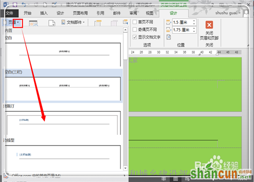 Word2013怎样在任意页插入页眉页脚