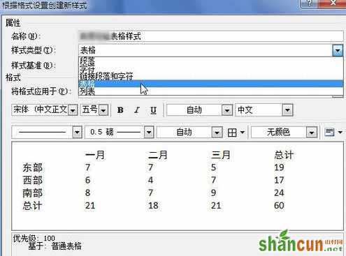 Word2010创建自定义表格样式5