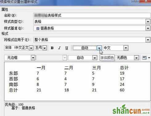 Word2010创建自定义表格样式9