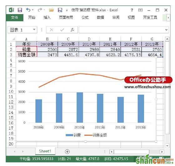 Excel表格中复选框控件的使用方法