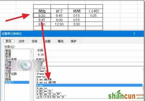 excel时间格式如何换成小时数字格式 山村