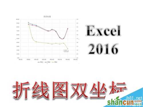 Excel2016折线图如何添加双纵坐标、次坐标轴 山村