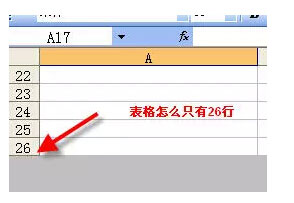 excel表格只有26行怎么办  山村