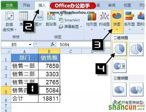 使用Excel制作半圆饼图