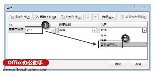 在Excel表格中按行对数据排序的方法