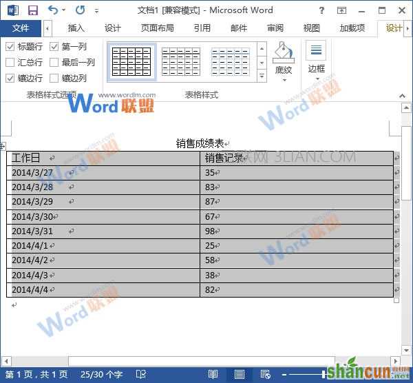 转换成表格效果