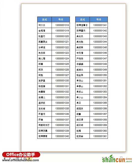 借助Word实现Excel表格分栏打印的方法