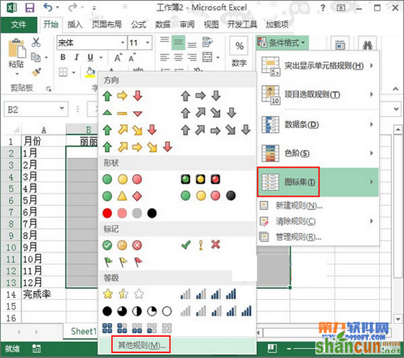 Excel2013教程 如何用红灯图标记录工作情况