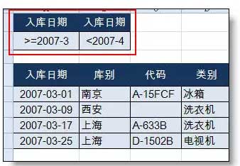 Excel高级筛选