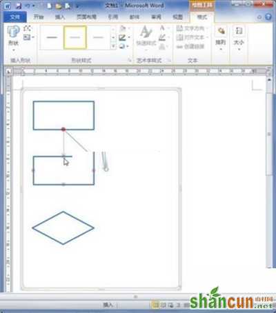 Word2010中连接流程图图形