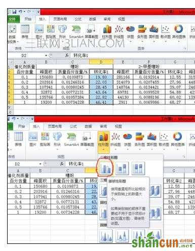 excel中画对比型的条形图方法 山村