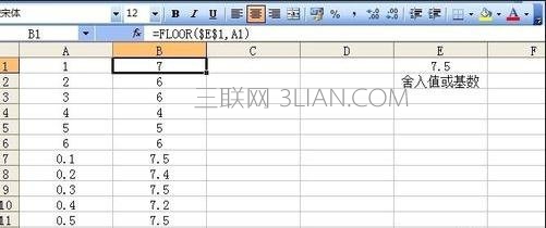 excel中如何使用floor函数 山村