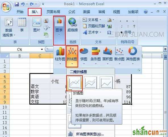 excel2007如何插入图表标签