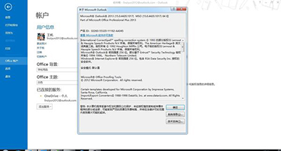 office2013版本信息