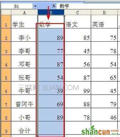 excel表格快速求和的方法 山村